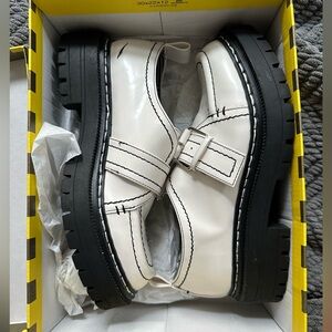 Circus by Sam Edelman White Leather Lug-Sole Loafers